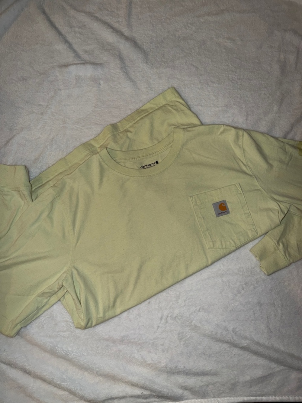 Carhartt Pale Yellow Pocket Tee with Logo Patch